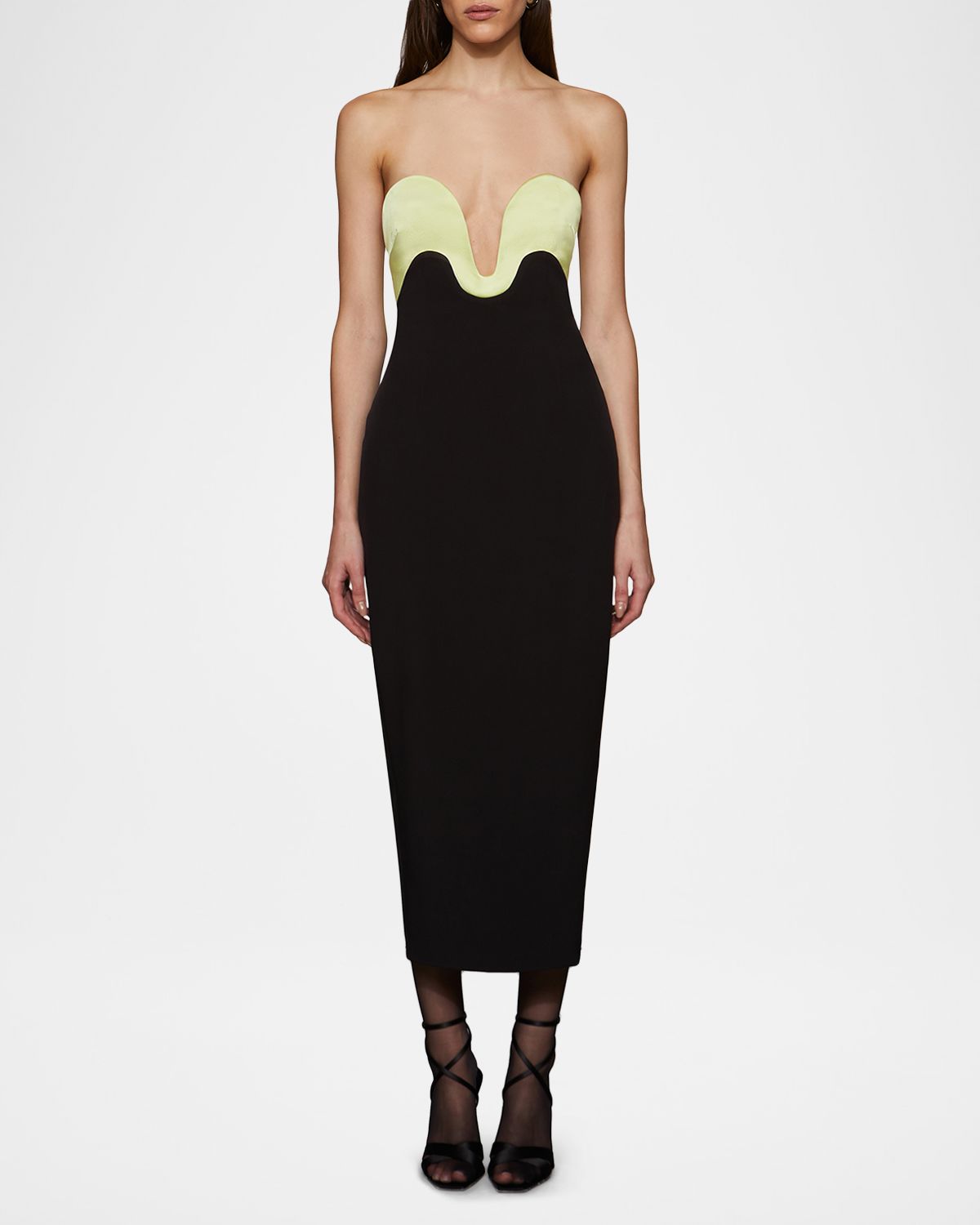 Et Ochs Bridgette Curved Strapless Midi Dress