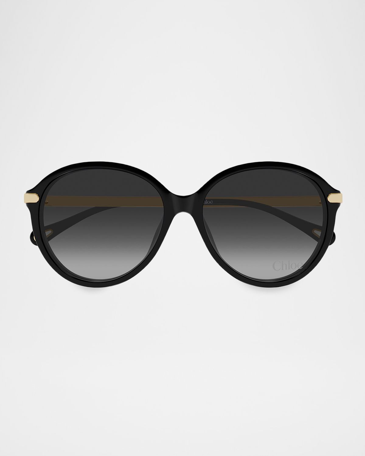 Chloe Round Acetate & Metal Sunglasses