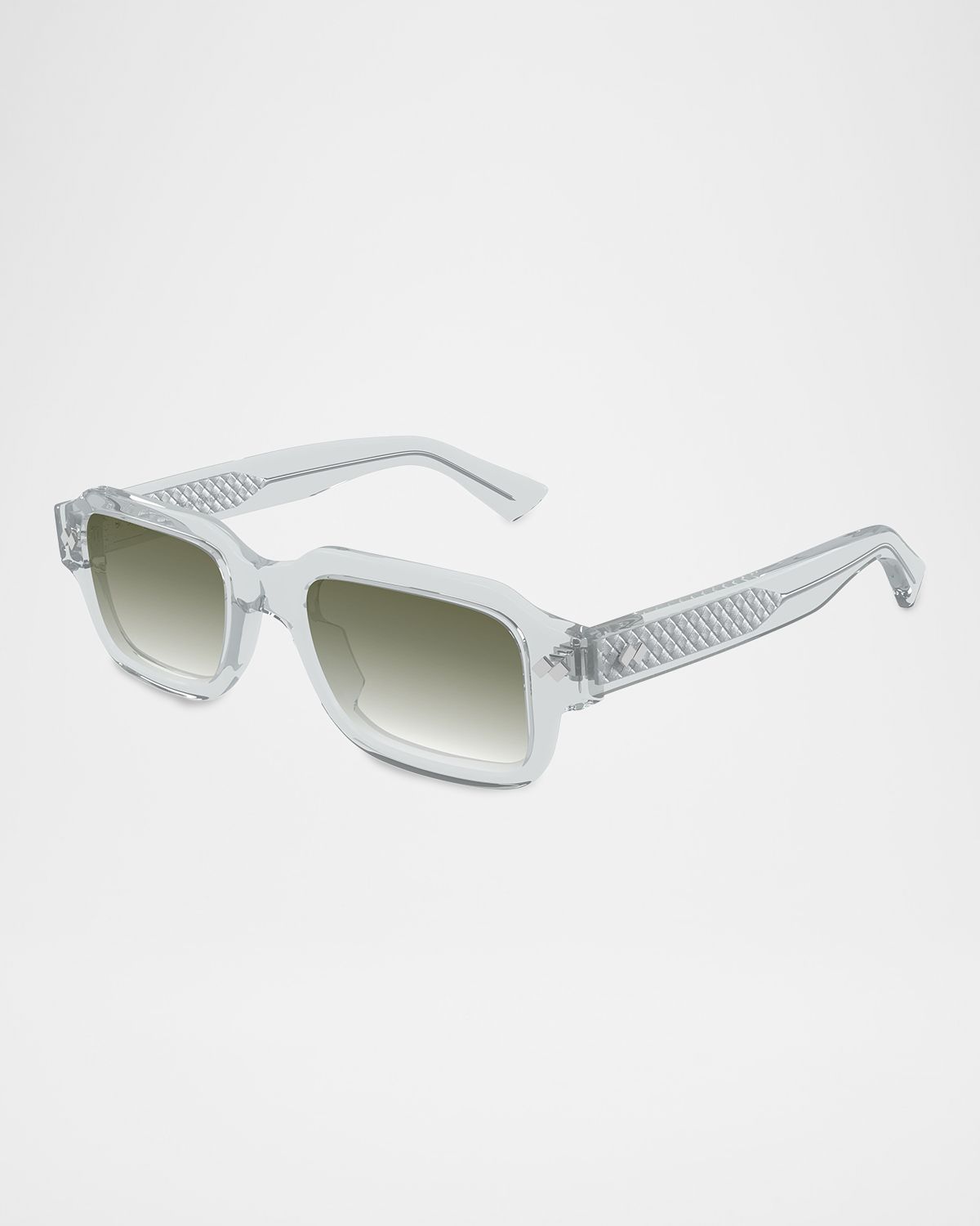 Bottega Veneta Men 's BV1442S-003 Acetate Rectangle Sunglasses