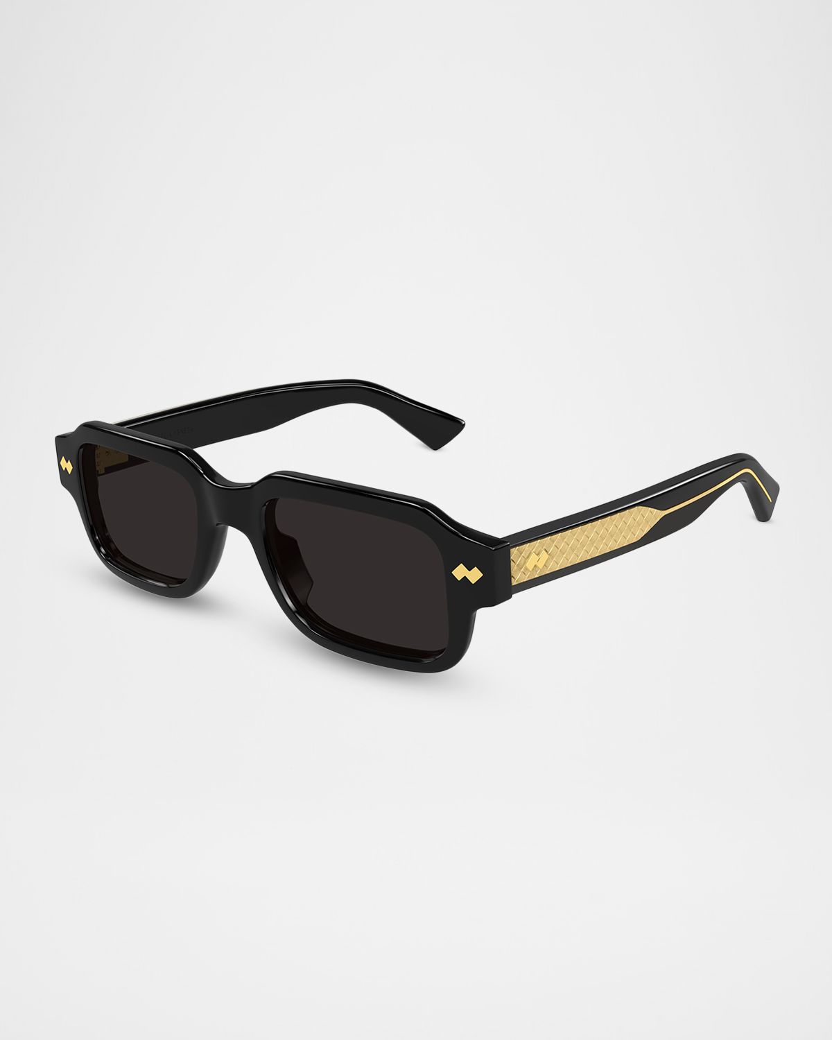 Bottega Veneta Men 's BV1442S-001 Acetate Rectangle Sunglasses