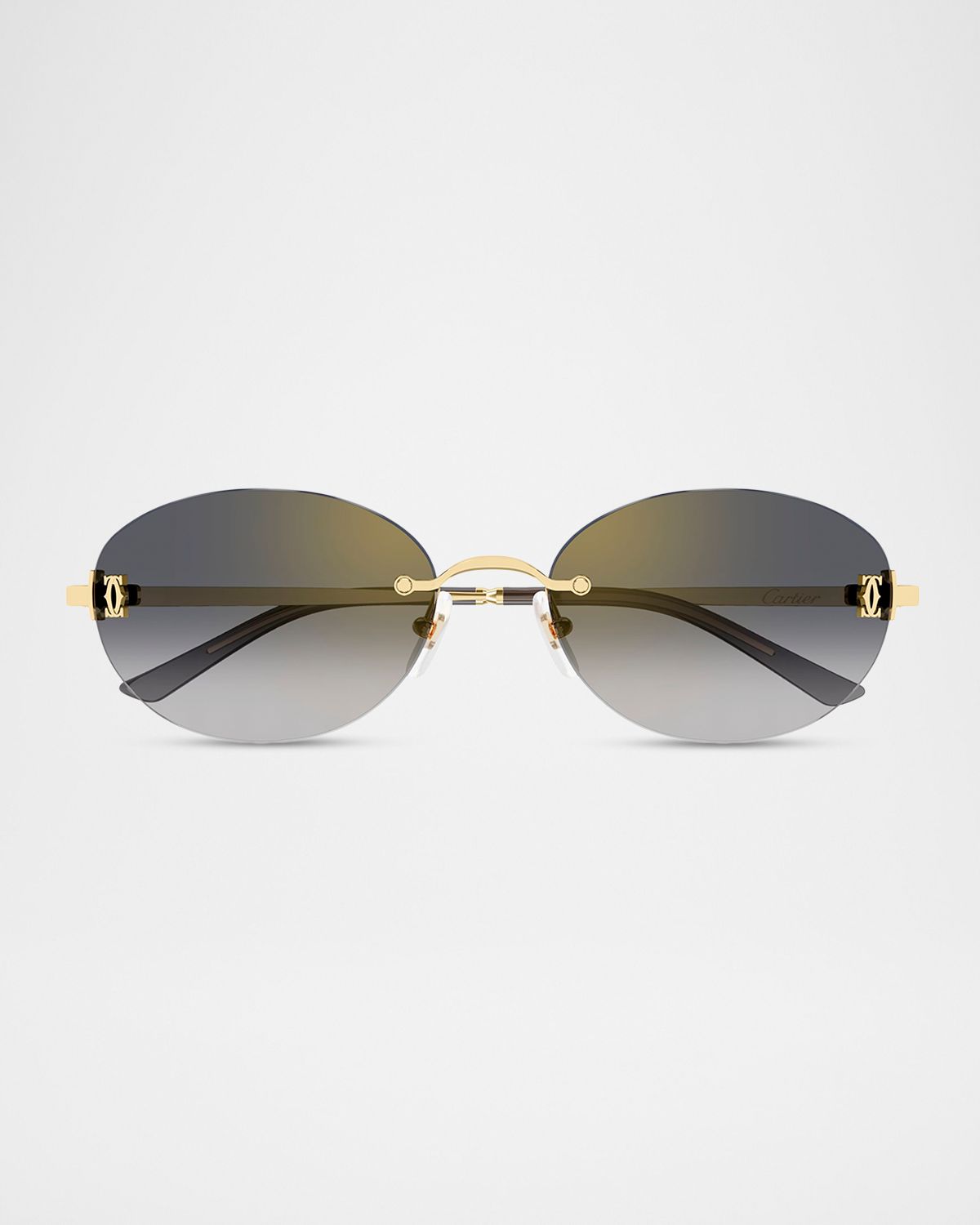 Cartier 54mm Metal Oval Sunglasses