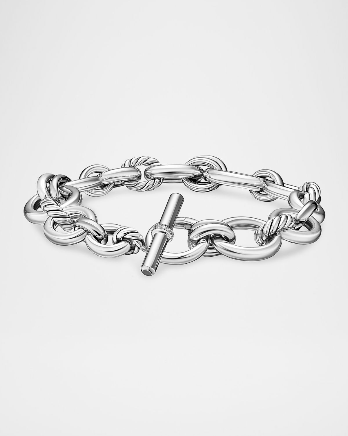David Yurman DY Mercer Chain Bracelet with Diamonds in Silver