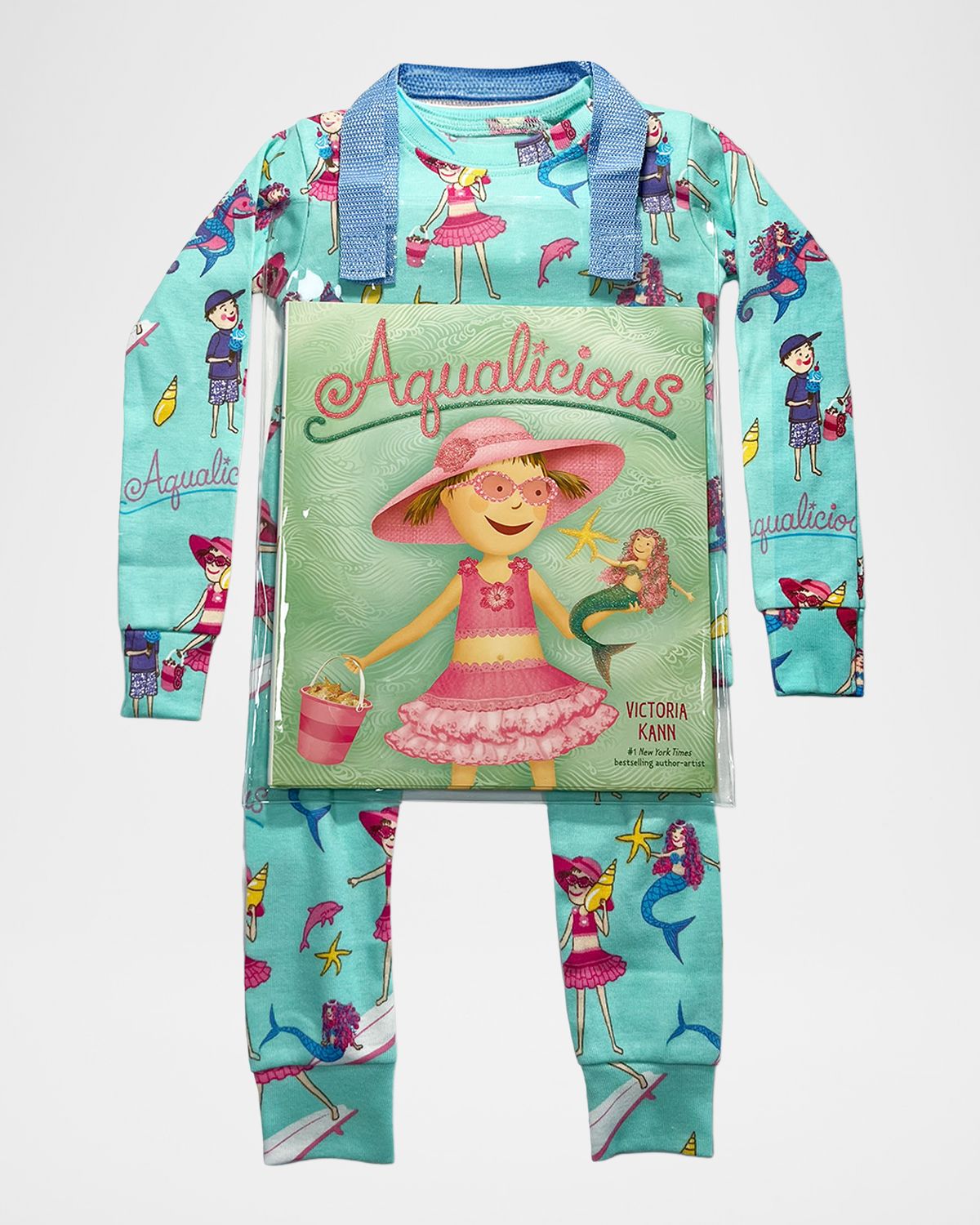 Books To Bed Girl 's "Aqualicious" Pajama & Book Set, Size 2-10