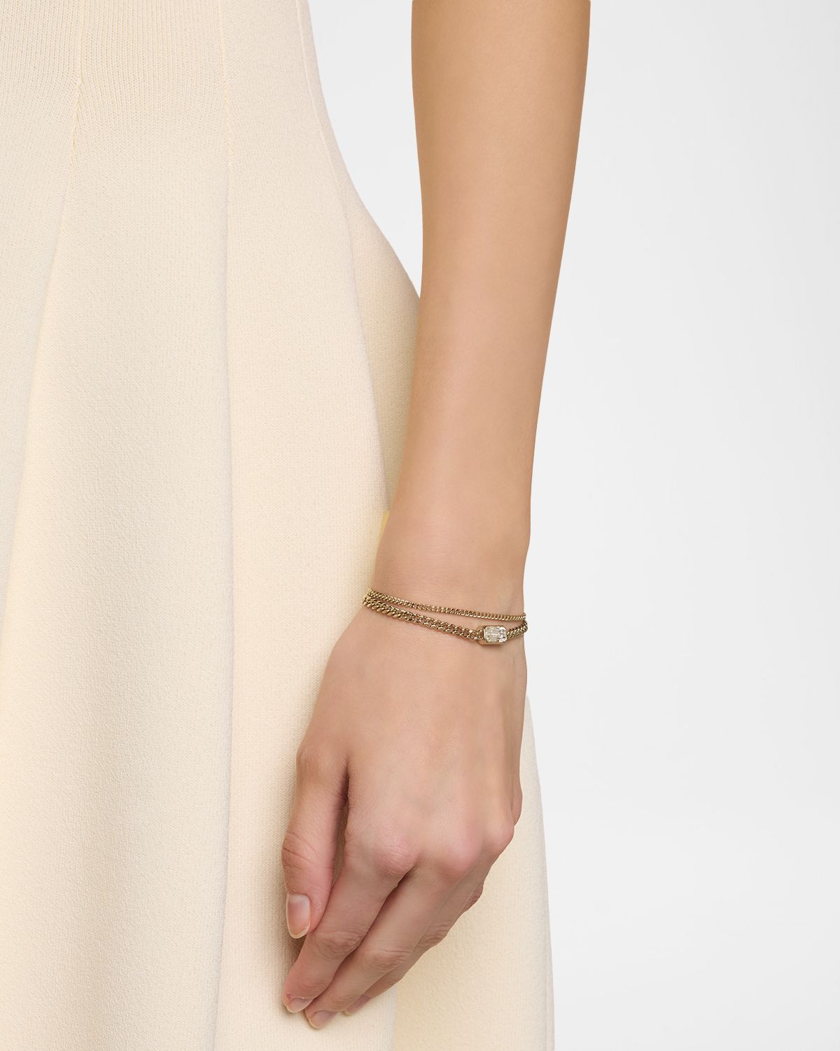 McQueen Skull and Crystal Bracelet with Pearly Drop