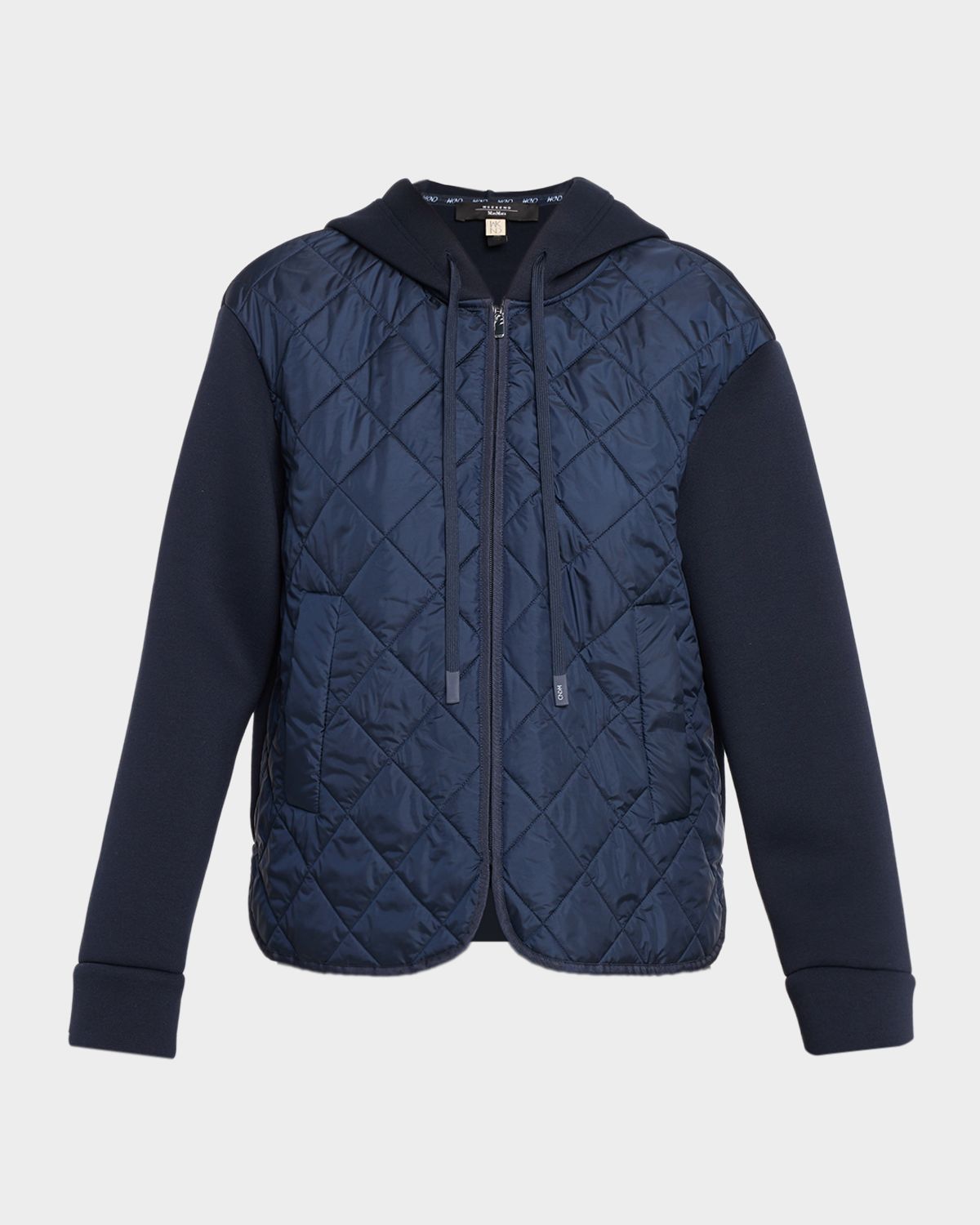 Weekend Max Mara Hooded Quilted-Front Scuba Jersey Jacket