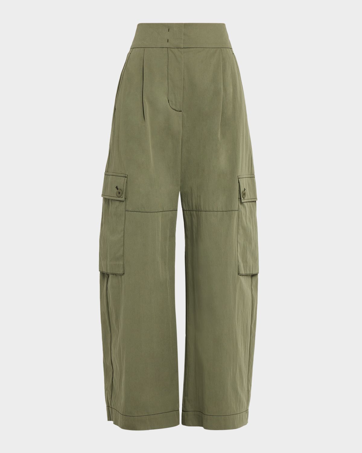 Weekend Max Mara Barrel-Leg Gabardine Cargo Pants