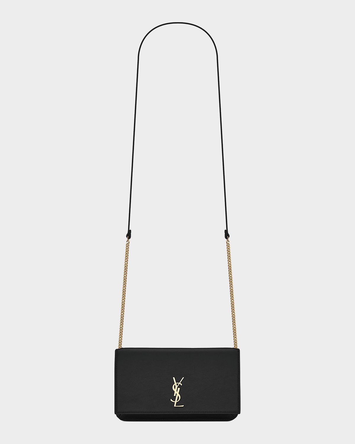 Saint Laurent YSL Smooth Leather Crossbody Cell Phone Holder