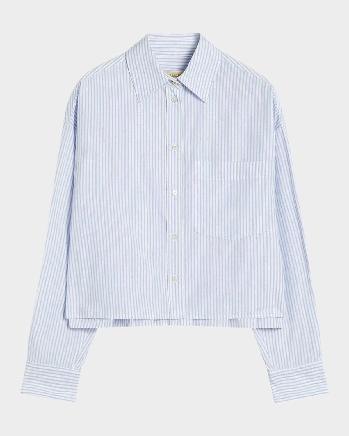 Weekend Max Mara Pleated Striped Cotton Poplin Shirt