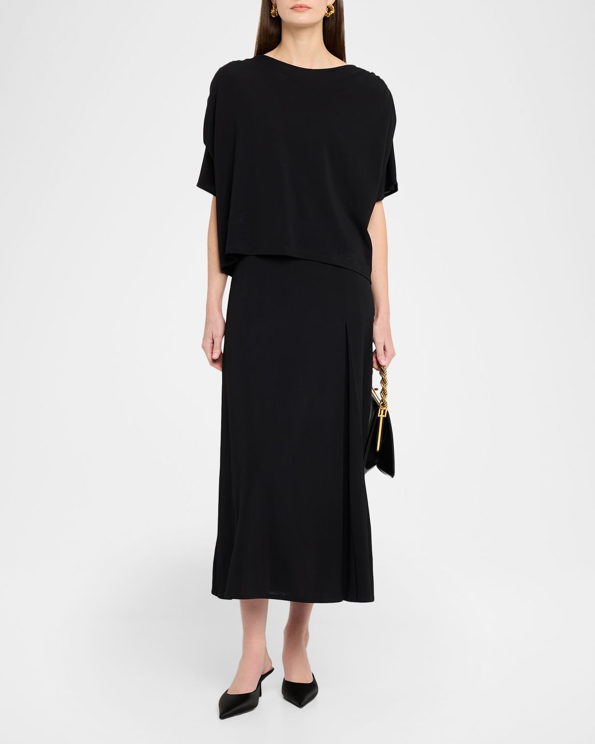Weekend Max Mara Side-Slit Jersey Midi Skirt