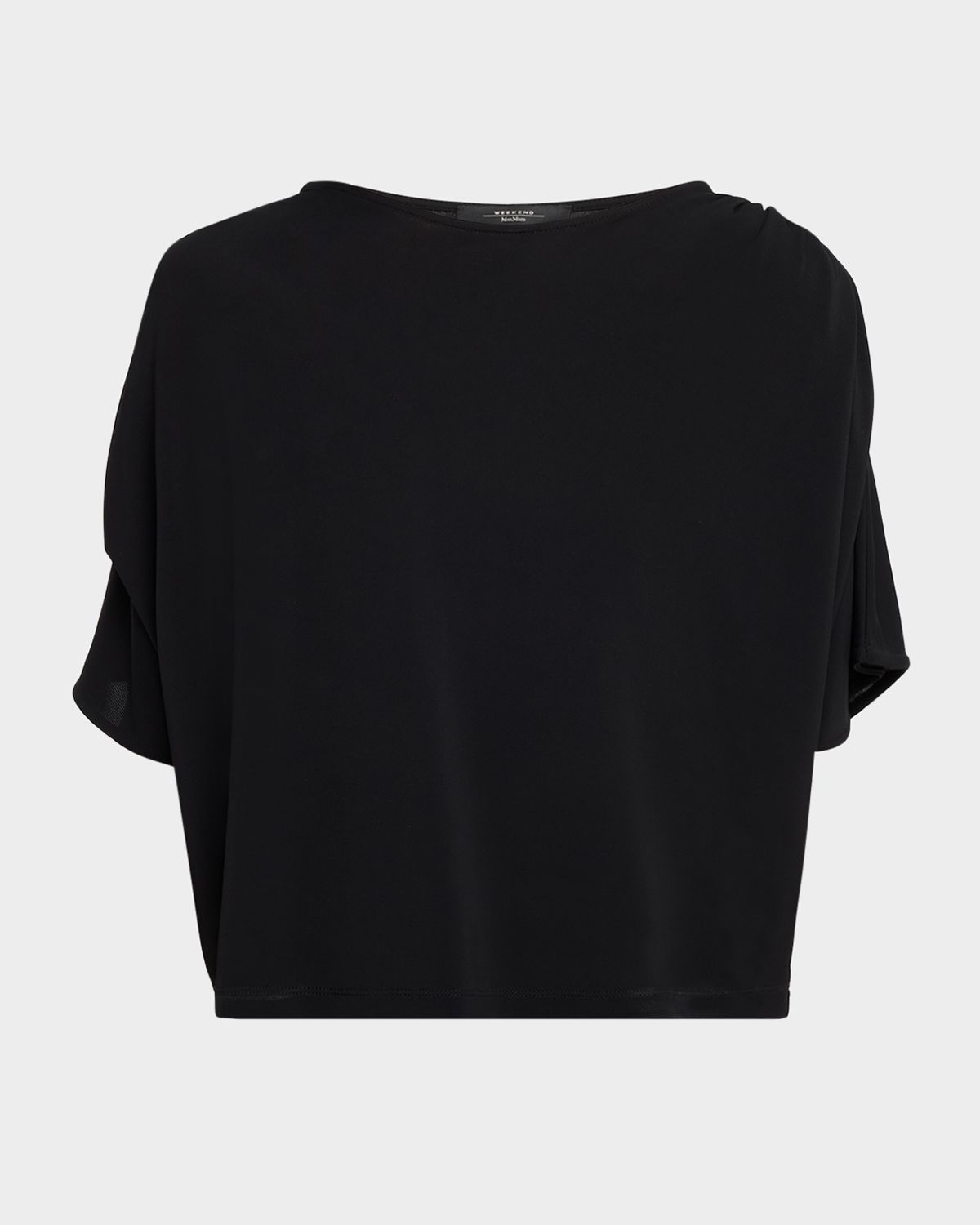 Weekend Max Mara Ruched-Shoulder Crewneck Top
