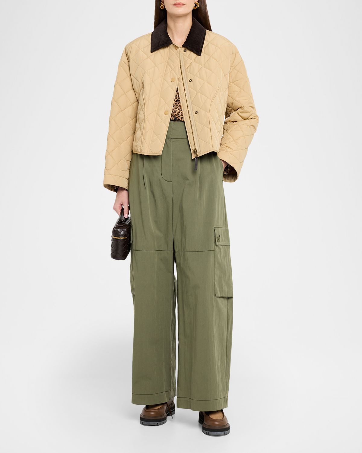 Weekend Max Mara Quilted Corduroy-Collar Jacket