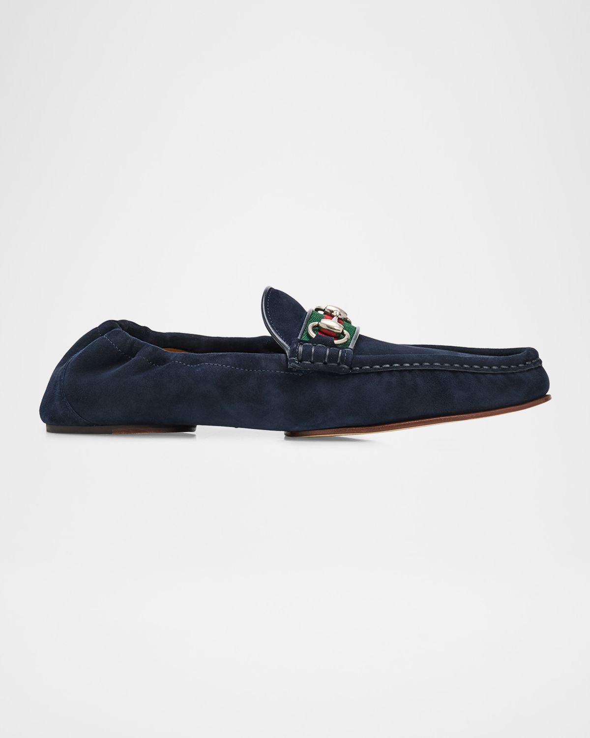 Gucci Men 's Horsebit 1953 Suede Moc-Toe Loafers