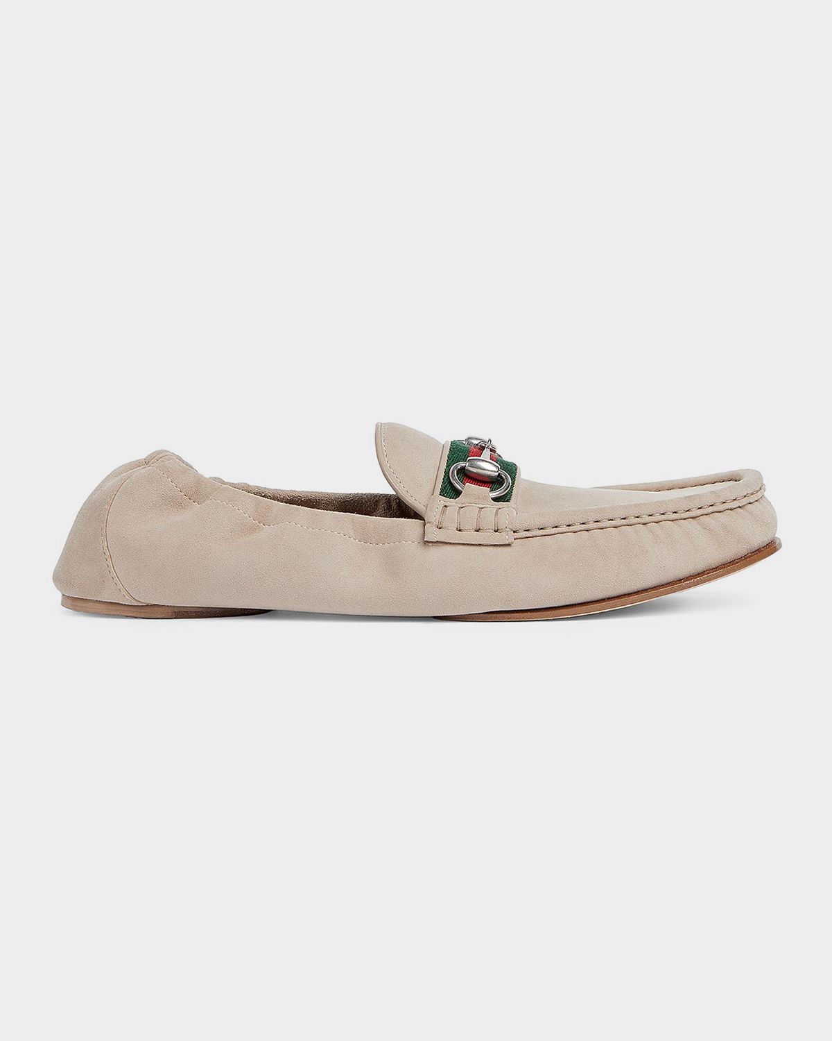 Gucci Men 's Horsebit 193 Suede Moc-Toe Loafers