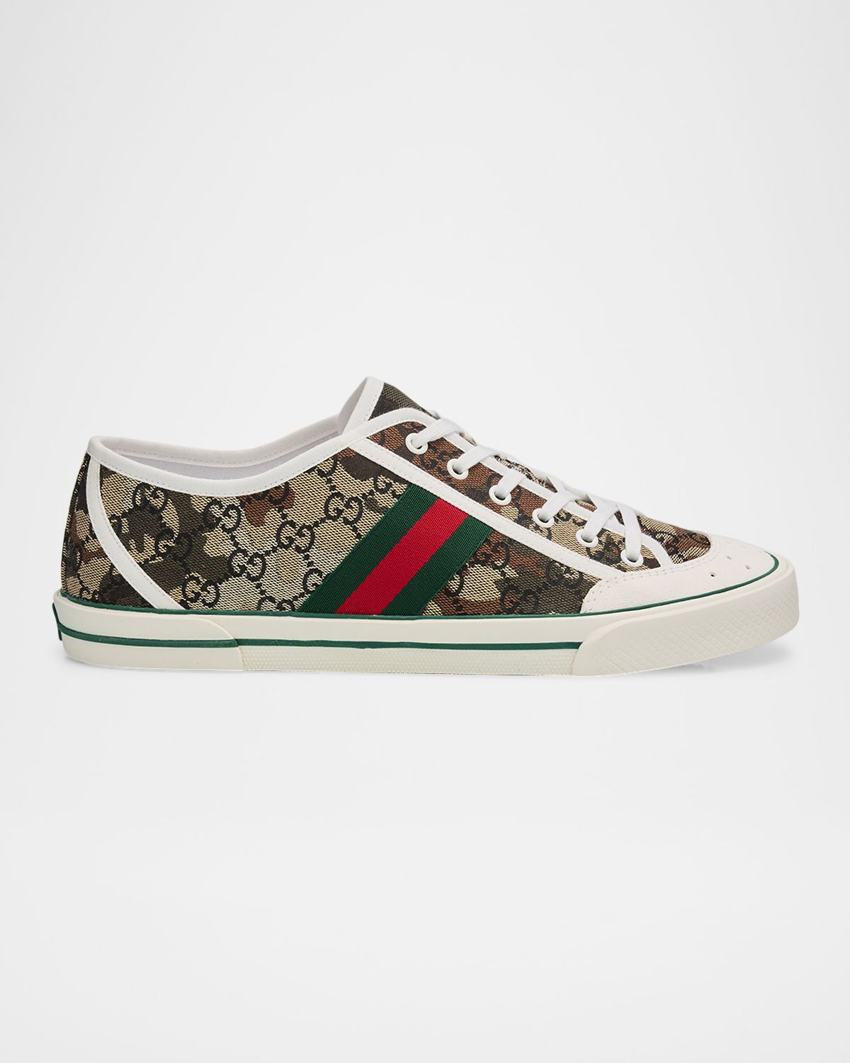 Gucci Men 's GG Supreme Canvas Web Cap-Toe Sneakers