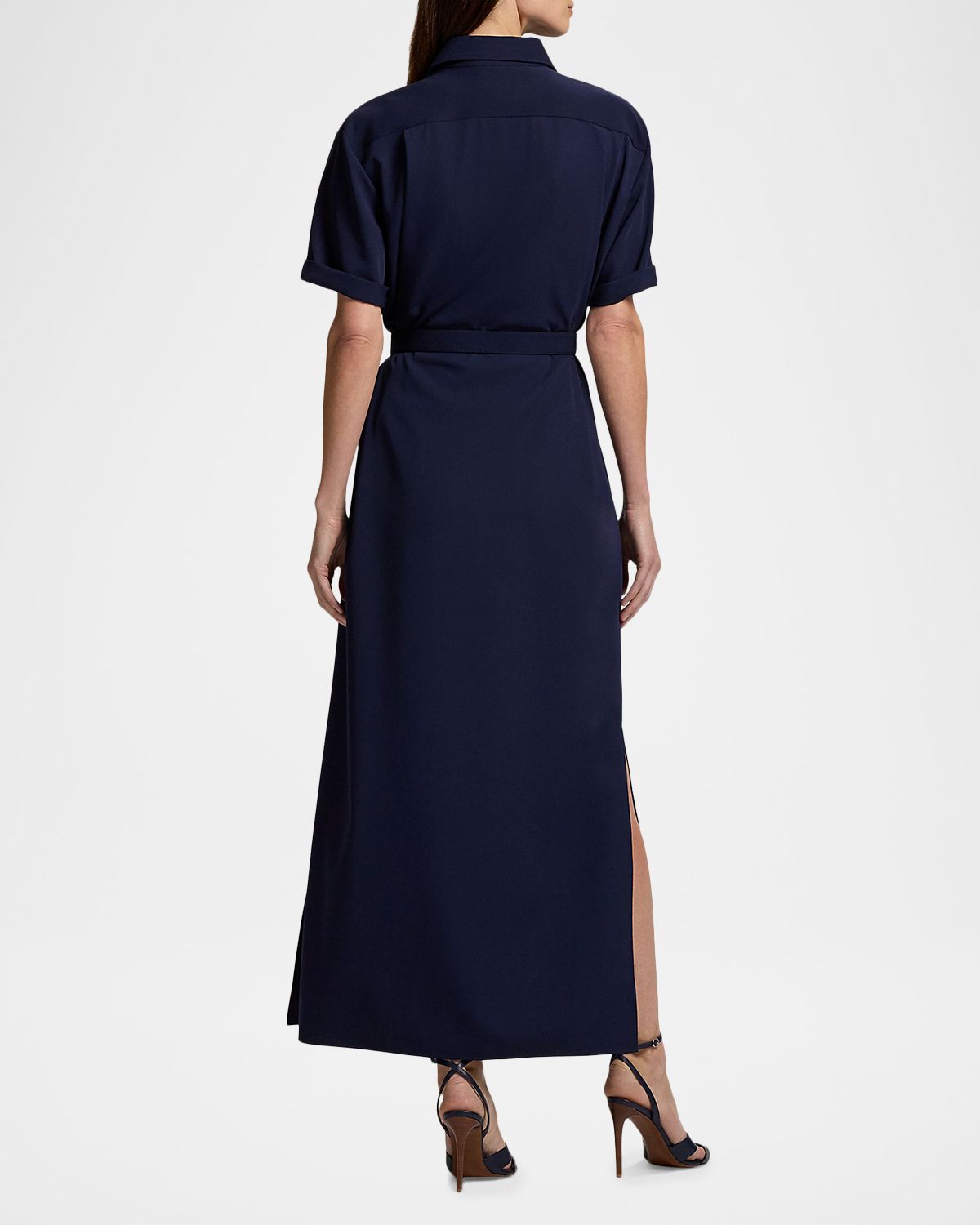 Ralph Lauren Collection Carol Short-Sleeve Belted Maxi Day Shirtdress