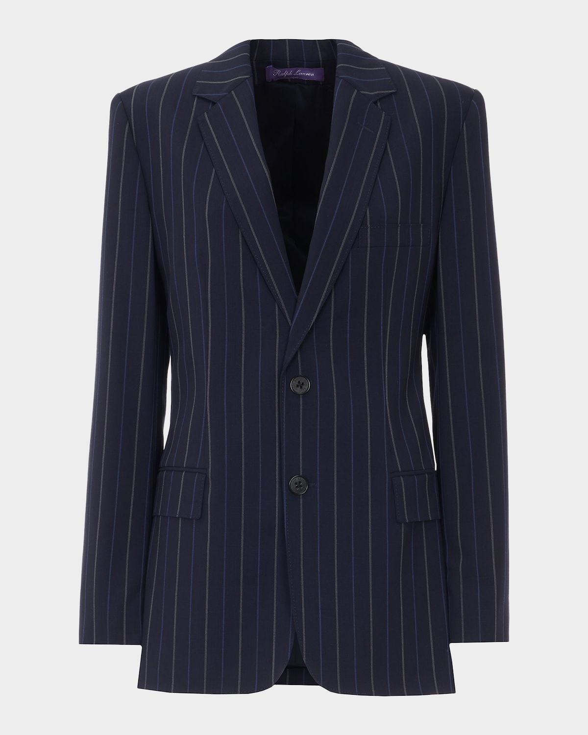 Ralph Lauren Collection Marcy Striped Wool Single-Breasted Jacket
