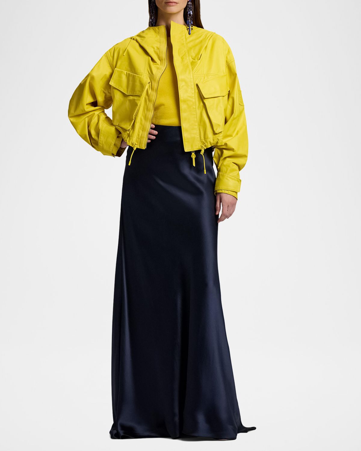 Ralph Lauren Collection Masina Stretch Satin Maxi Skirt