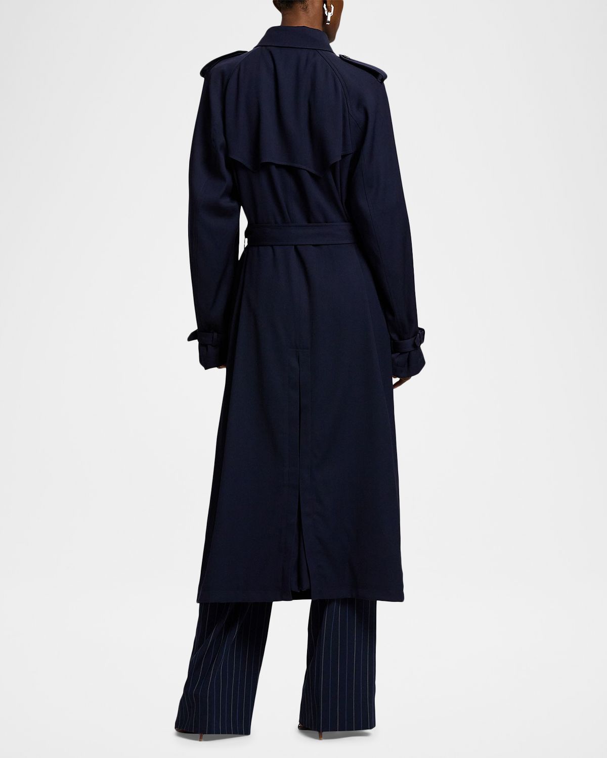 Ralph Lauren Collection Alecia Wool-Blend Gabardine Belted Trench Coat