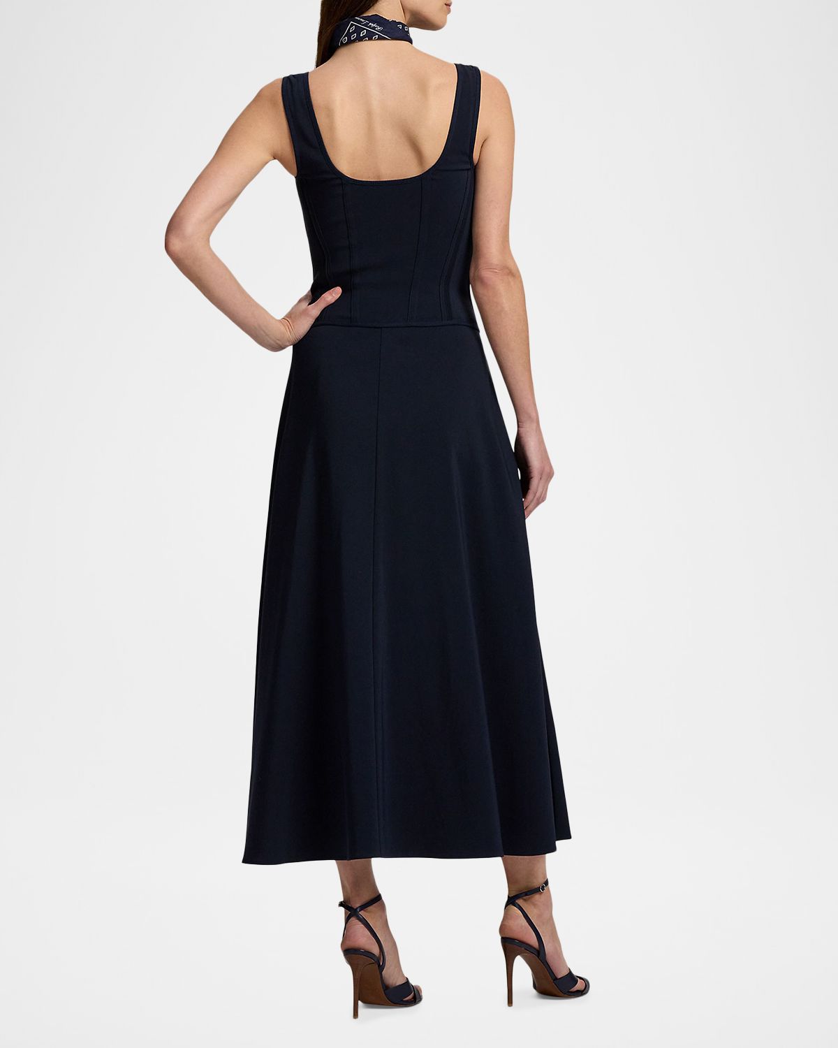 Ralph Lauren Collection Sophee Button-Front Sleeveless Midi Day Dress