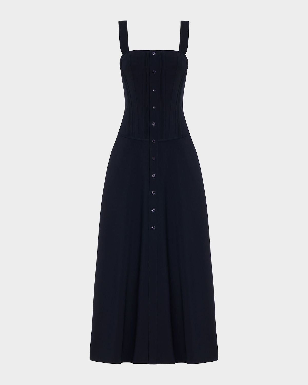 Ralph Lauren Collection Sophee Button-Front Sleeveless Midi Day Dress