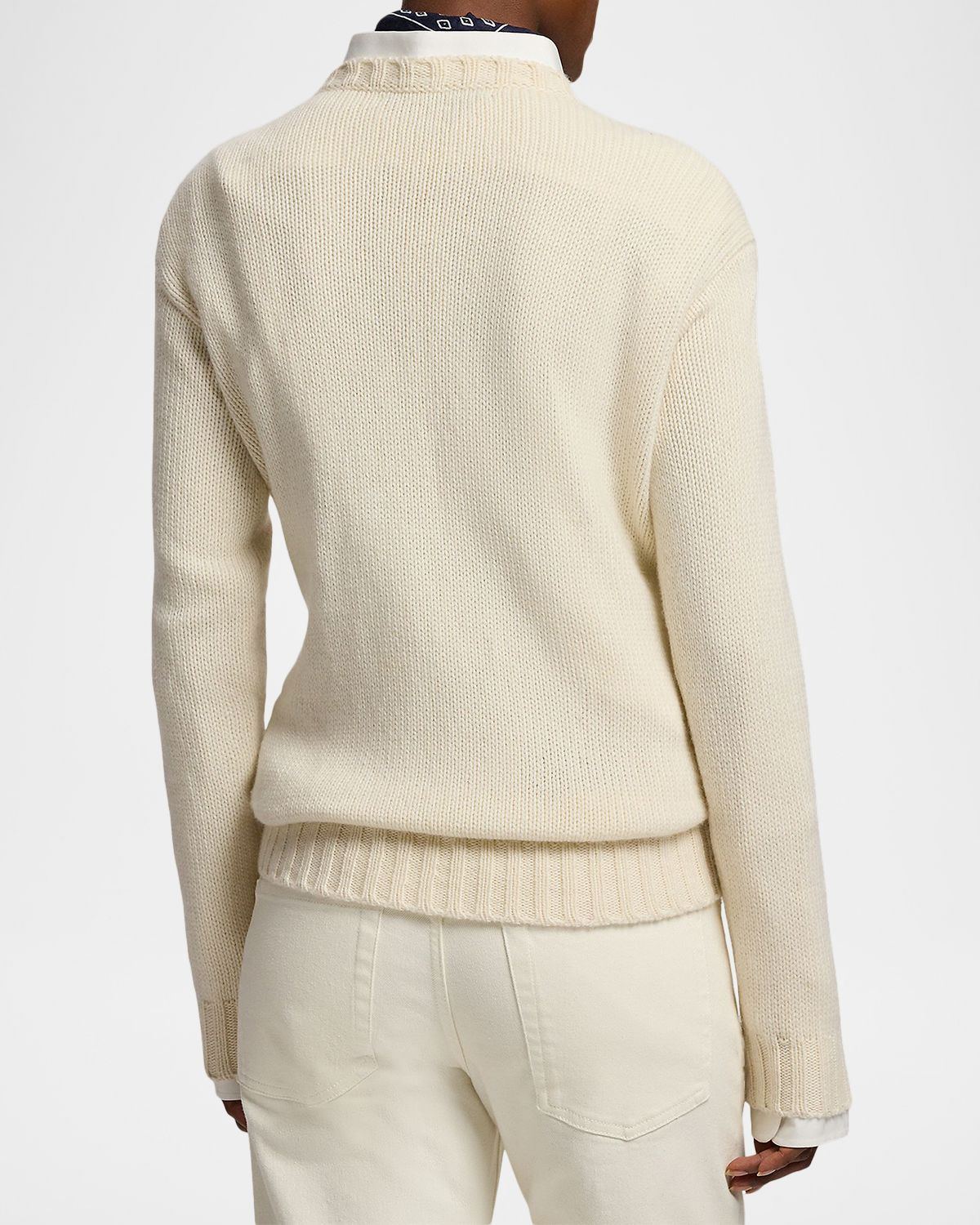 Ralph Lauren Collection Tonal Flag Cashmere Crewneck Sweater