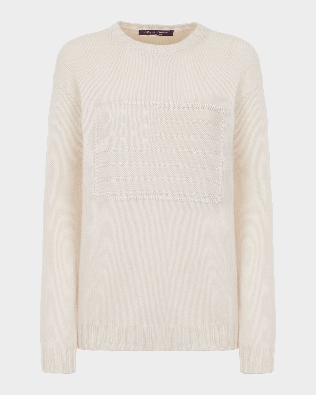 Ralph Lauren Collection Tonal Flag Cashmere Crewneck Sweater