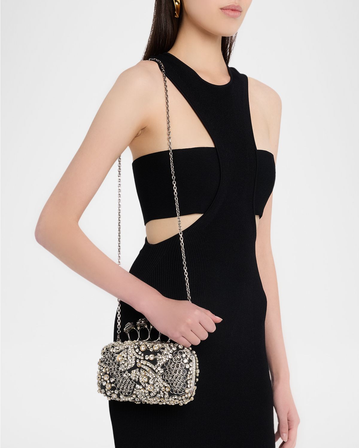 McQueen Spider Chain Mail Crystal Clutch Bag | Thumbnail 6 McQueen Spider Chain Mail Crystal Clutch Bag | Thumbnail 6