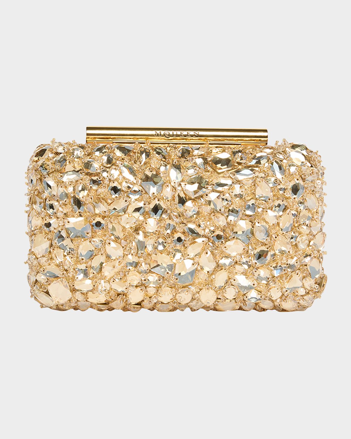McQueen Bead & Crystal T-Bar Clutch Bag