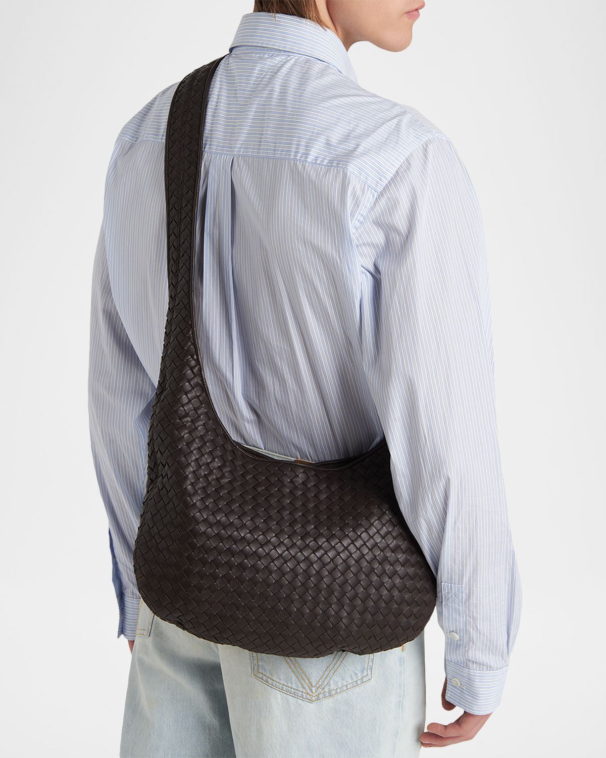 Bottega Veneta Men 's Small Veneto Intrecciato Leather Shoulder Bag | Thumbnail 6 Bottega Veneta Men 's Small Veneto Intrecciato Leather Shoulder Bag | Thumbnail 6