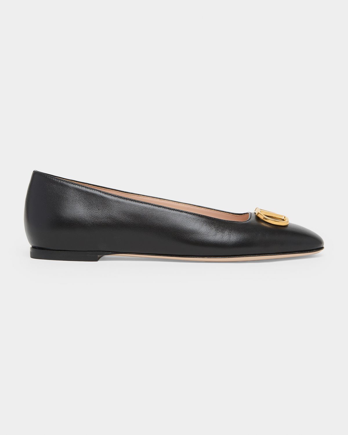 Valentino Garavani VLogo Signature Leather Ballerina Flats