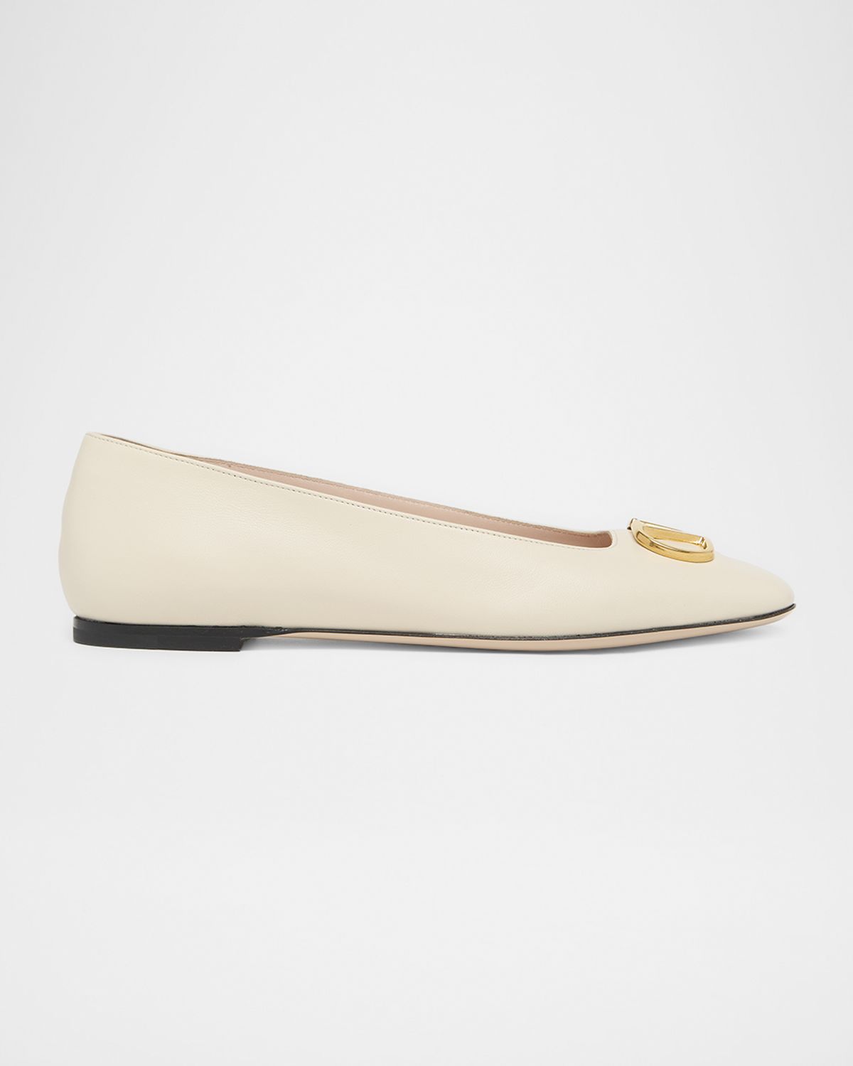 Valentino Garavani VLogo Signature Leather Ballerina Flats