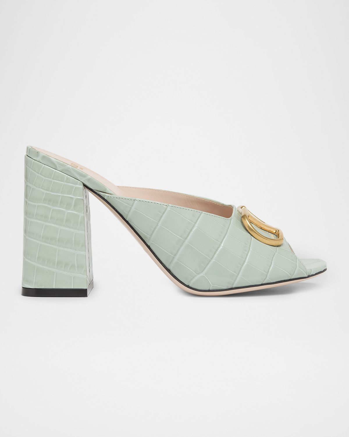 Valentino Garavani 95mm VLogo Signature Croc-Embossed Leather Mules | Thumbnail 7 Valentino Garavani 95mm VLogo Signature Croc-Embossed Leather Mules | Thumbnail 7