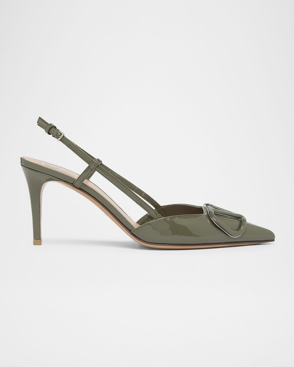 Valentino Garavani 80mm VLogo Signature Patent Leather Slingback Pumps