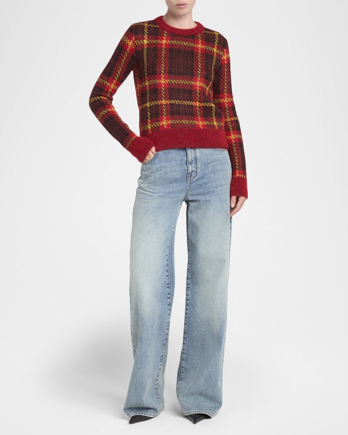 McQueen Mid-Rise Relaxed-Leg Denim Trousers