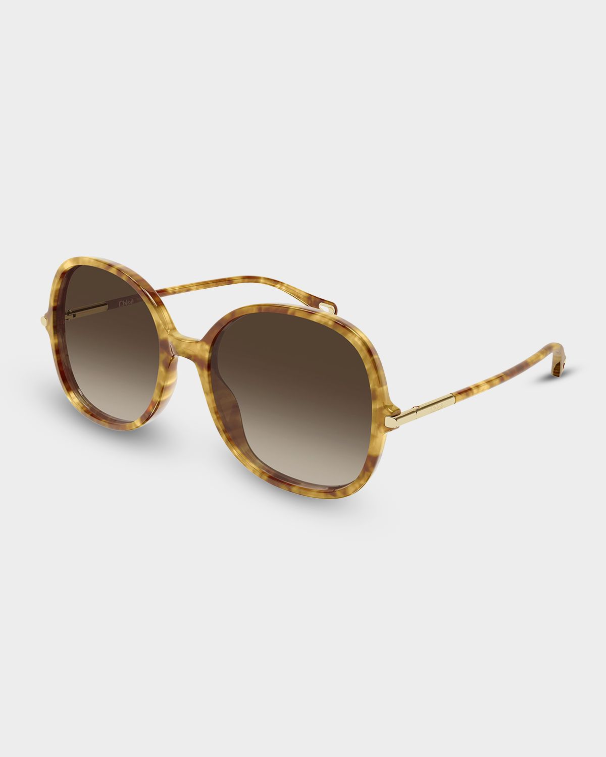Chloe 57mm Acetate Round Sunglasses