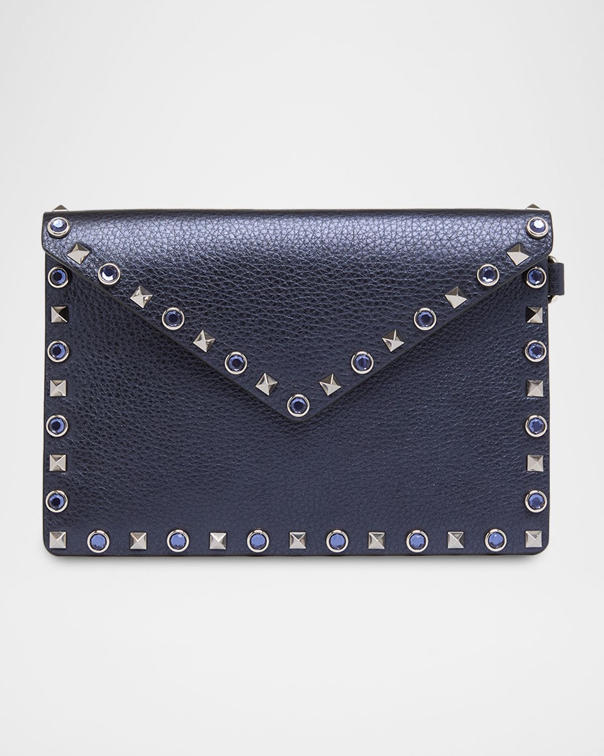 Valentino Garavani Medium Rockstud & Rhinestone Flat Pouch Bag
