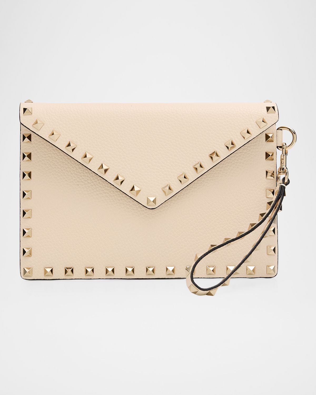 Valentino Garavani Medium Rockstud Grain Leather Pouch Bag