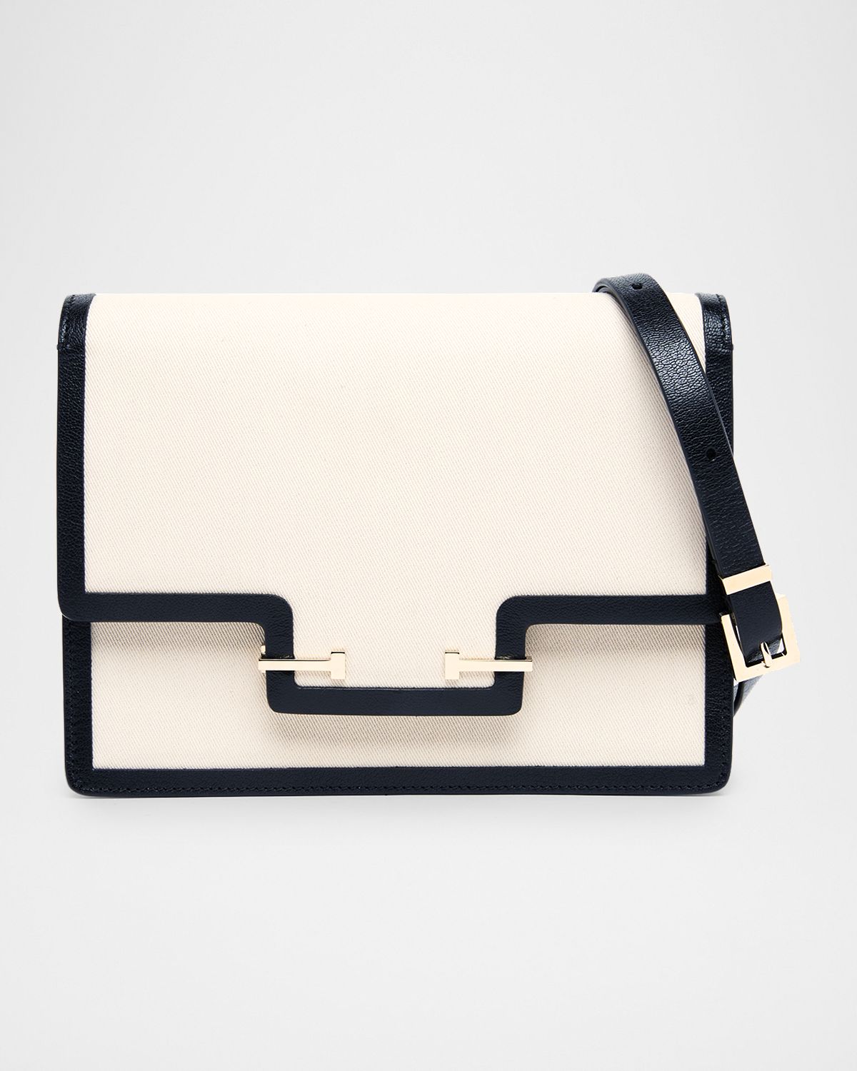 TOM FORD Aube Canvas and Leather Shoulder Bag