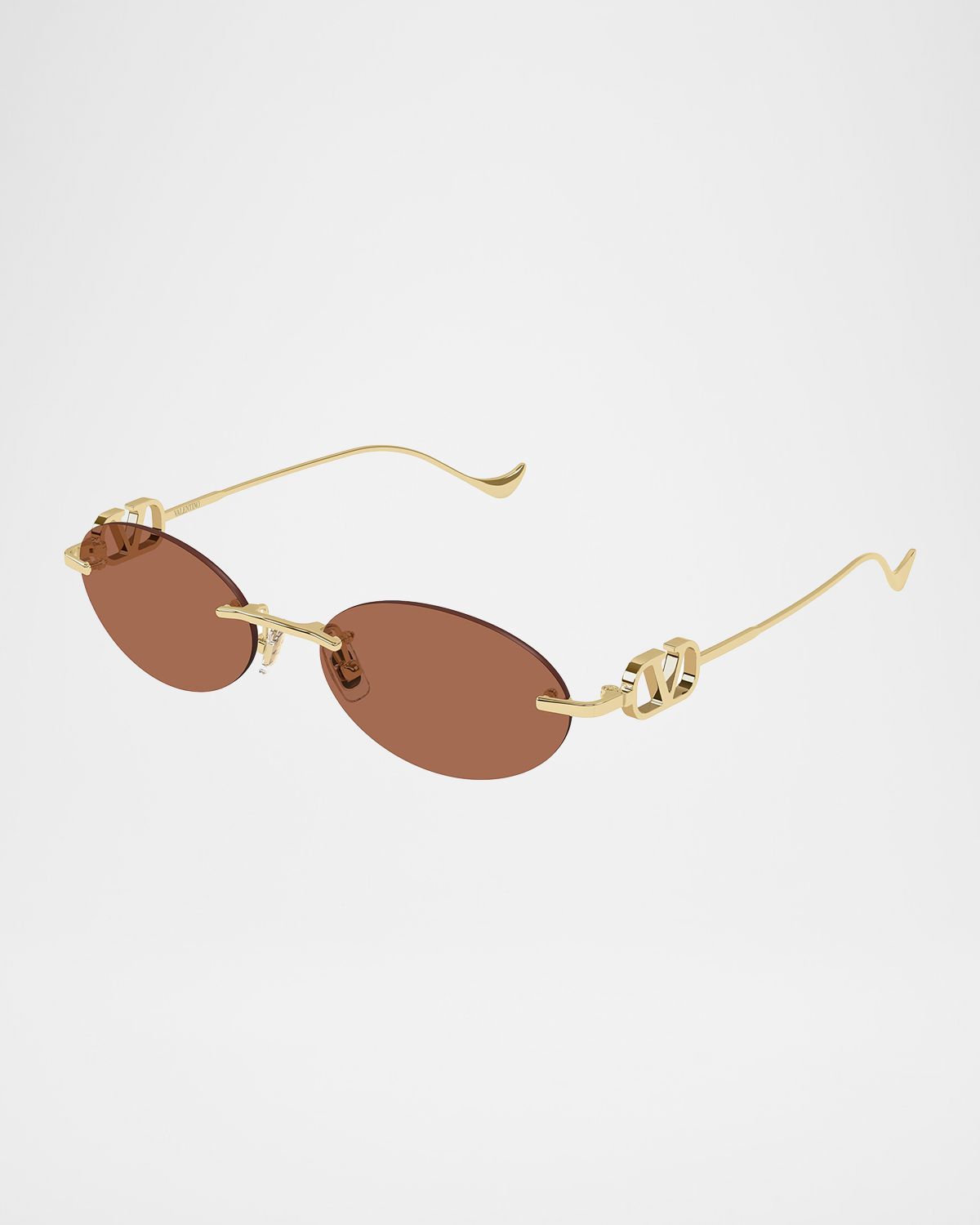 Valentino Garavani VLogo 53mm Metal Oval Sunglasses