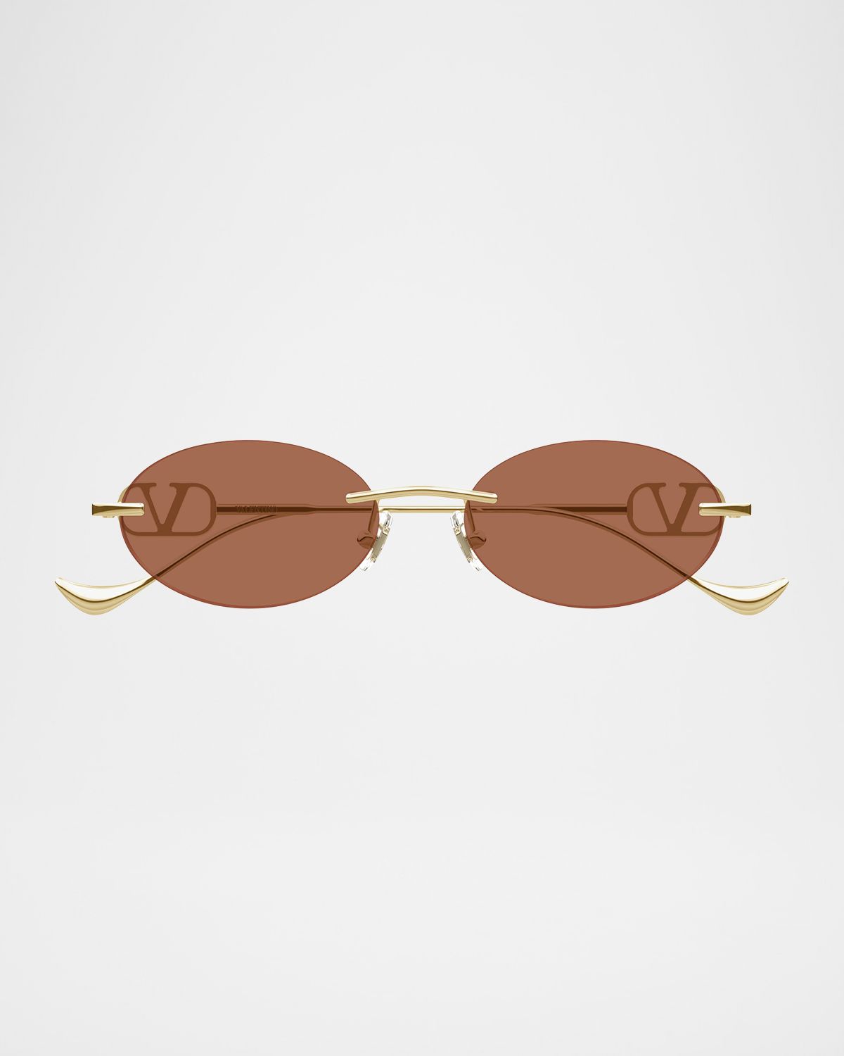 Valentino Garavani VLogo 53mm Metal Oval Sunglasses