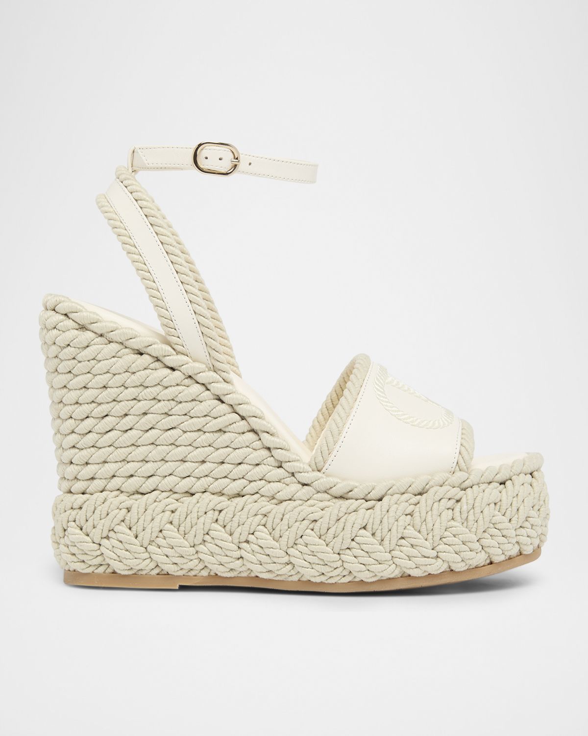 Valentino Garavani 130mm VLogo Signature Torchon Wedge Sandals