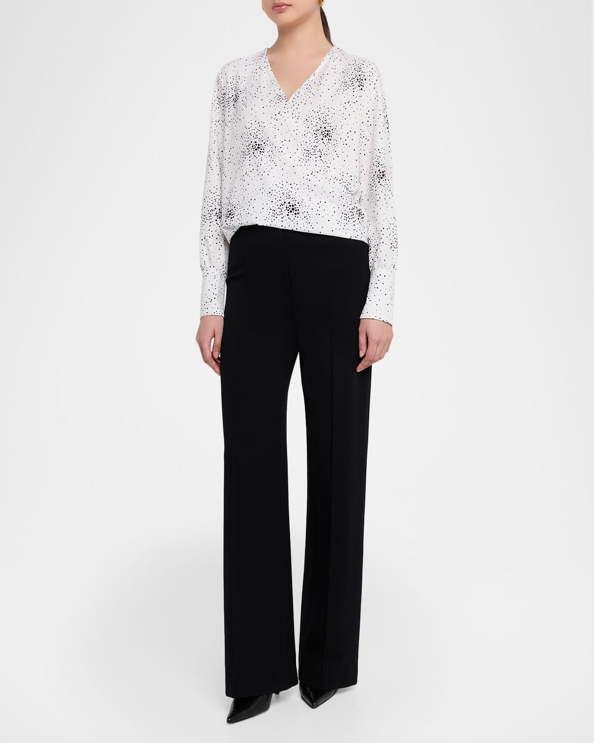 Emporio Armani Dotted Surplice Blouse