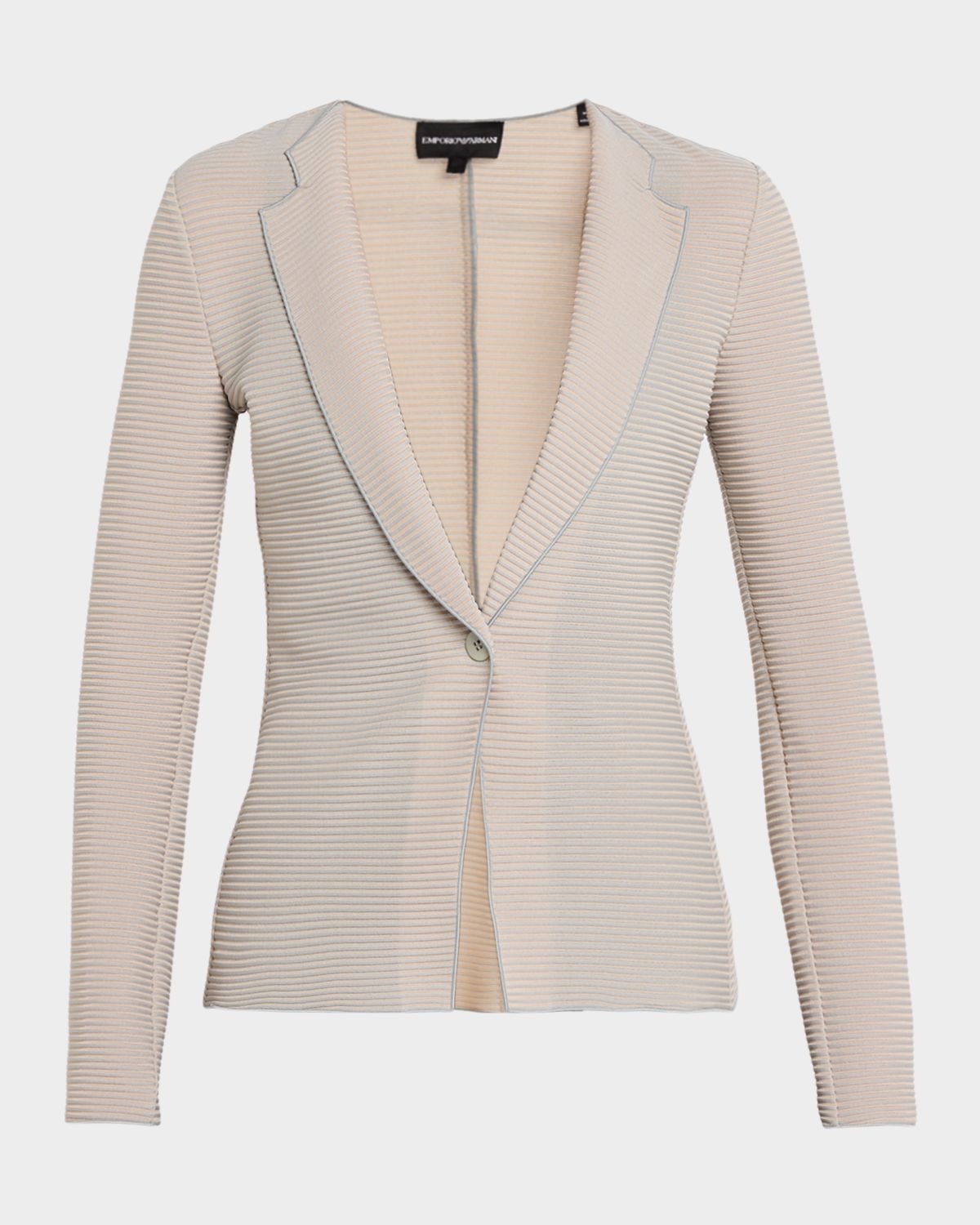 Emporio Armani Single-Button Ribbed Jersey Jacket