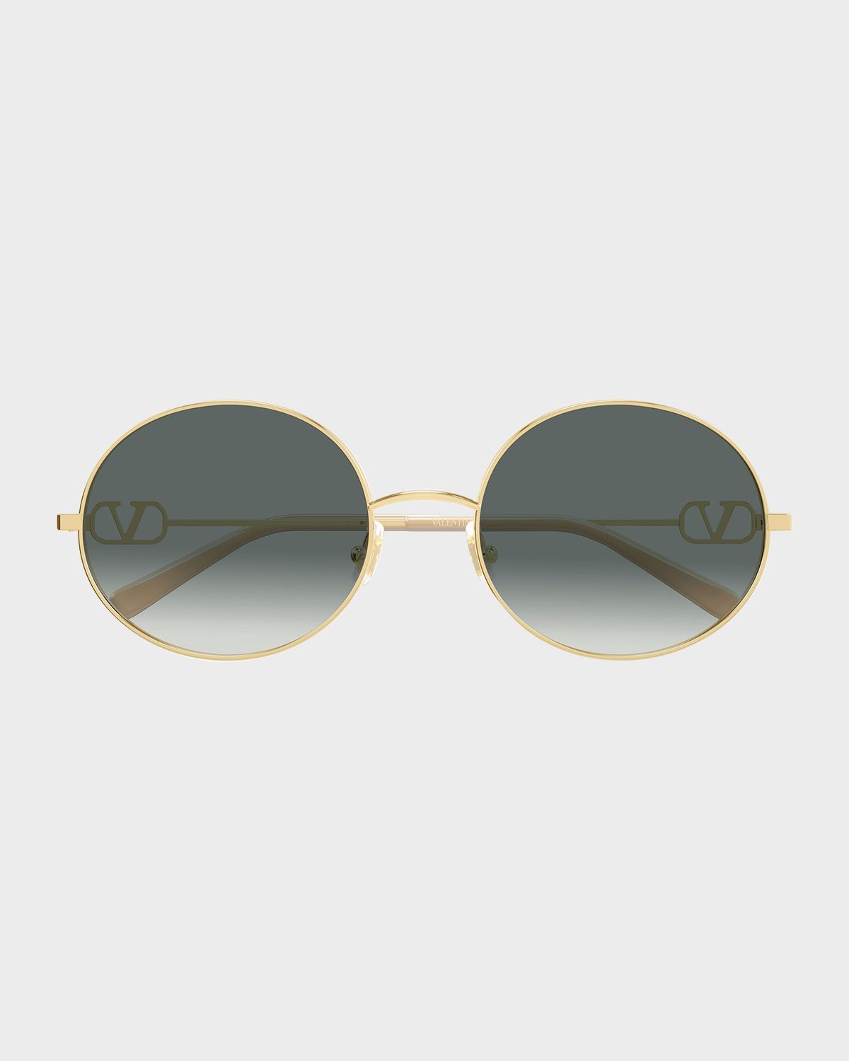 Valentino Garavani VLogo Signature 56mm Metal Round Sunglasses