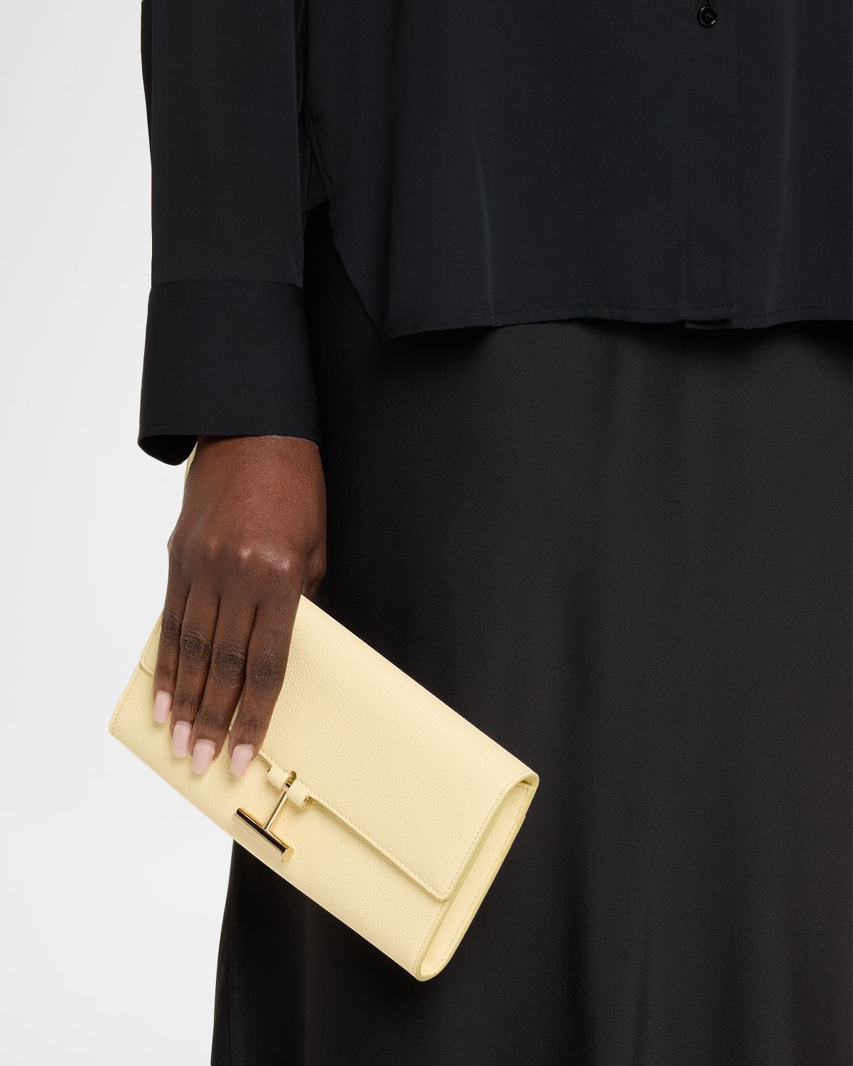 TOM FORD Leather T Bar Wristlet Clutch Bag