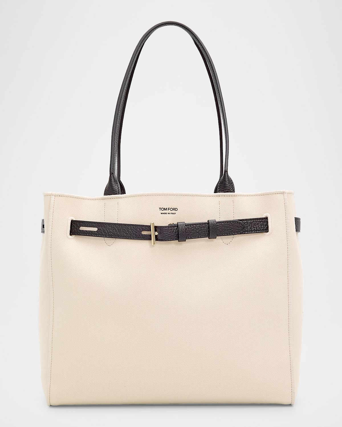 TOM FORD Belted T-Buckle Canvas Tote Bag