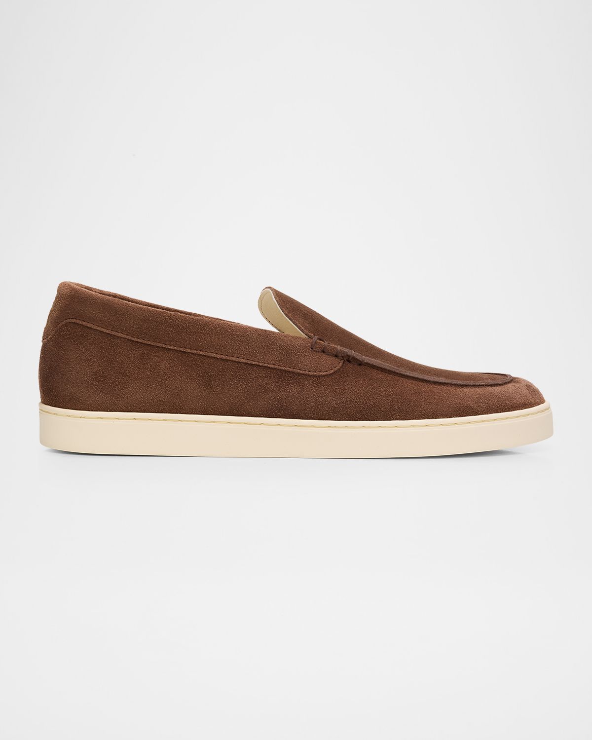 Brunello Cucinelli Men 's Chevron Suede Slip-On Sneakers