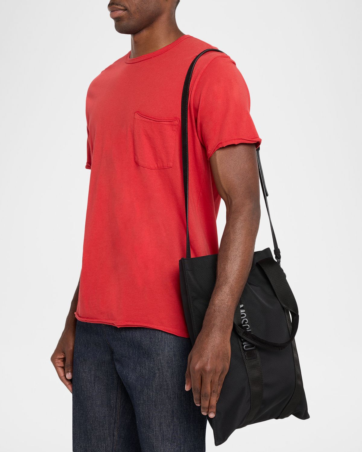 Moschino Men 's Logo-Strap Canvas Tote Bag | Thumbnail 6