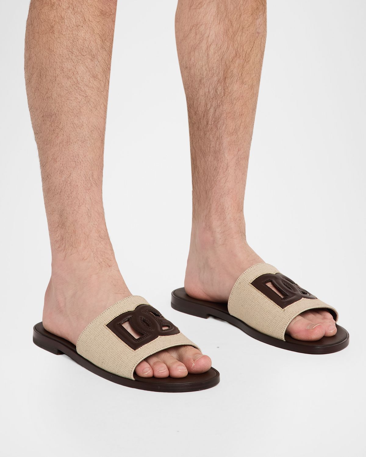 Dolce & Gabbana Men 's Leo Leopard-Print Goat Hide Slides