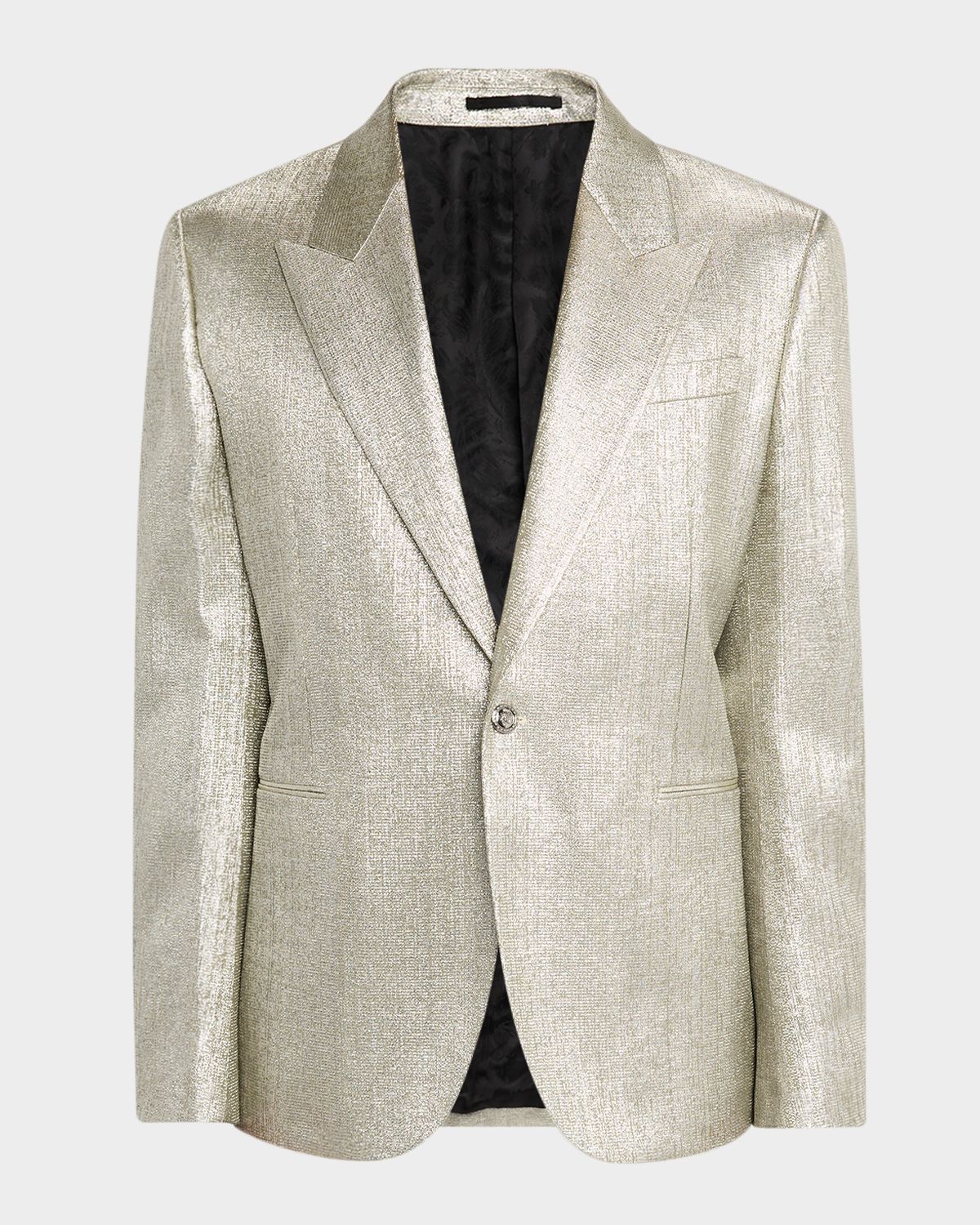 Versace Men 's Peak-Lapel Metallic-Woven Evening Jacket